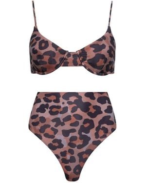 Playaluxe Palermo High Waist Bikini Set Leopard - Multicolour