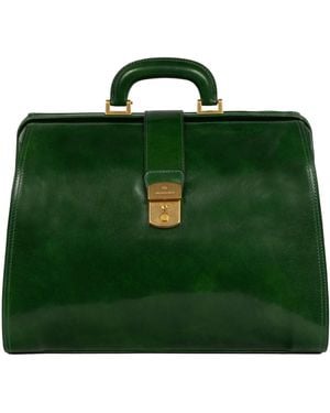 Time Resistance Large Leather Doctor Bag - Green