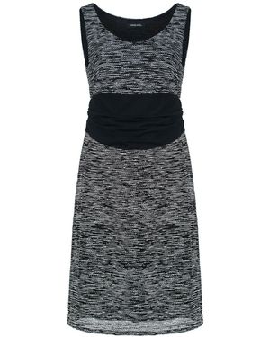 Conquista Sleeveless Knit Dress With Belt - Grey