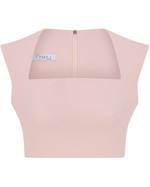 Maan Istanbul Square Neckline Zippered Bustier - Pink