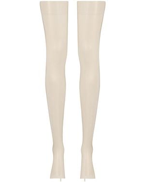 Elissa Poppy Latex Stockings - White