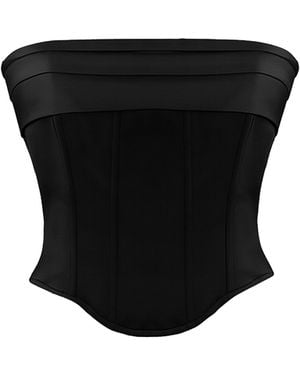 NAZLI CEREN Bridget Satin Corset - Black