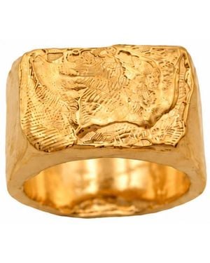 De Roms The Apex Molten Signet Statement Ring - Metallic