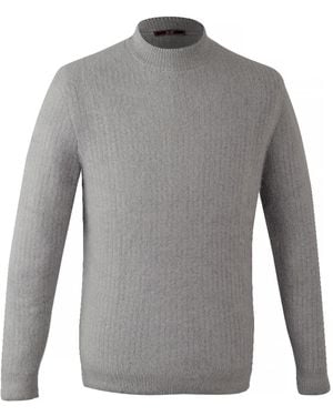 DAVID WEJ Albert High Neck Jumper – Light - Grey