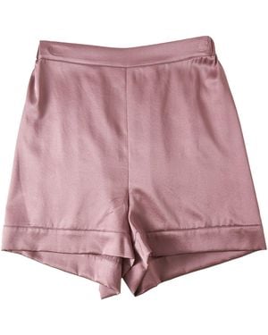 Soft Strokes Silk Pure Mulberry Silk Shorts High-Waisted - Red