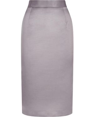 Femponiq Cotton-Blend Sateen Pencil Skirt - Gray