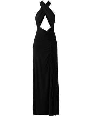 OW Collection Isa Halter Maxi Dress - Black