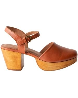 Fortress Willow Platform Clog Whiskey Nappa - Brown