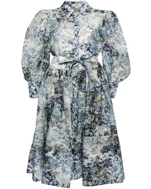 We Are Kindred Cyrus Silk Shirt Maxi Dress - Blue