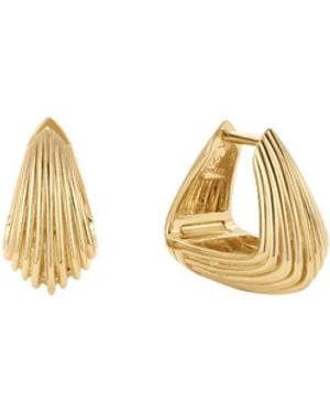 Vanhi Juno Ridged Chunky Hoops - Metallic