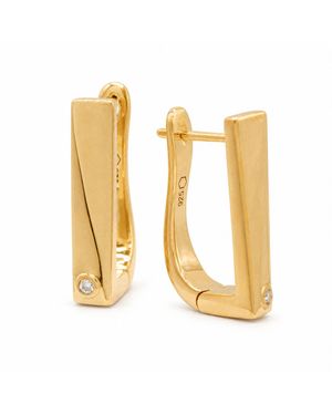 Cier Flex Diamond Hoop Earrings - Metallic