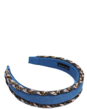 Simitri Denim Braided Headband - Blue