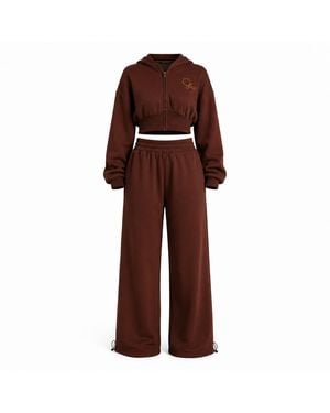 Ofuure Plush Fleece Hoodie Set - Red