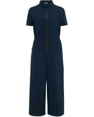 Sugarhill Cora Cropped Jumpsuit, Thin Stripe - Blue