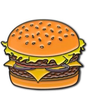 Make Heads Turn Neutrals Enamel Pin Burger - Orange