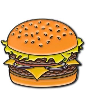 Make Heads Turn Neutrals Enamel Pin Burger - Orange