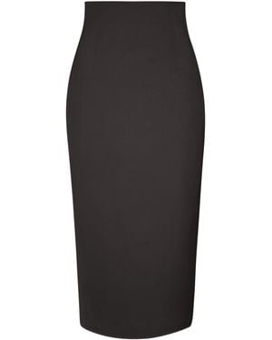 Tia Dorraine High-Waist Pencil Midi Skirt - Grey