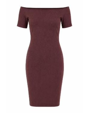 Conquista Chocolate Off-Shoulder Bodycon Dress - Purple