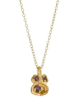 Claire Hill Designs Amethyst Lichen Pendant Necklace - Metallic