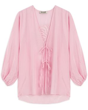 Nocturne Beaded Embroidered Shirt - Pink