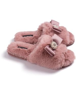 Pretty You London Anya Slider Slipper With Diamante - Pink