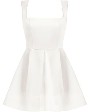 Tia Dorraine Sweet Love Flared Satin Mini Dress - White