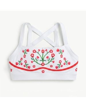 Jessie Zhao New York Day Night Garden Reversible Racerback Sports Bra - White