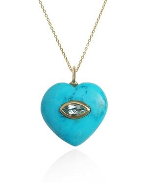 Hye Jane Jewelry Amie Heart Necklace - Blue