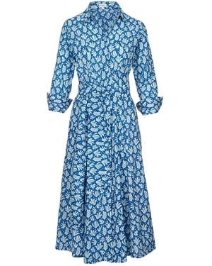 At Last Cotton Marigold Dress - Blue