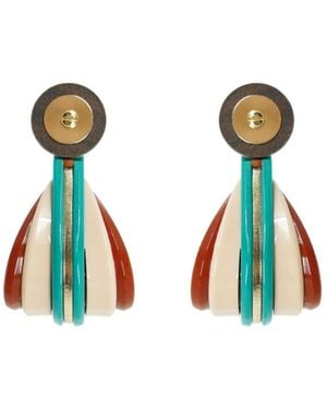 Gissa Bicalho Acrylic Handmade Earring Hoop Empire Cinnamon - Multicolour