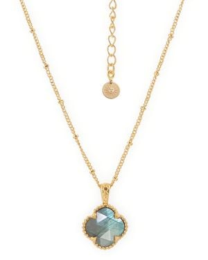 Giselle Vale — London Tyche Gemstone Necklace Labradorite - Metallic