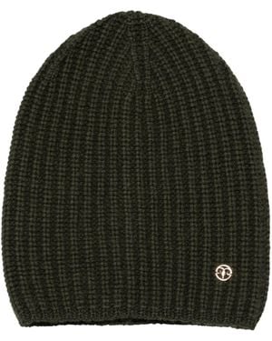 Bel Cashmere Plain Knitted Cashmere Hat - Green