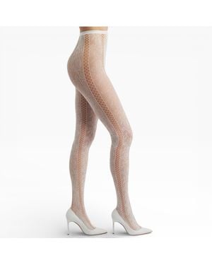 HIGH HEEL JUNGLE by KATHRYN EISMAN Noir Stem Venom Lace Tights - Natural