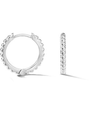 Dower & Hall Medium Dotty Huggie Hoops - Metallic
