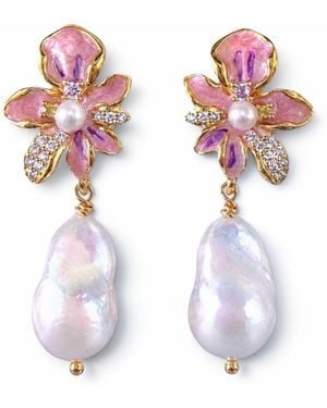 Ninemoo Iris Bloom Earrings - Pink