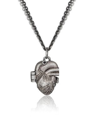Cartography Stephen: B Is For Boo Heart Locket - Metallic