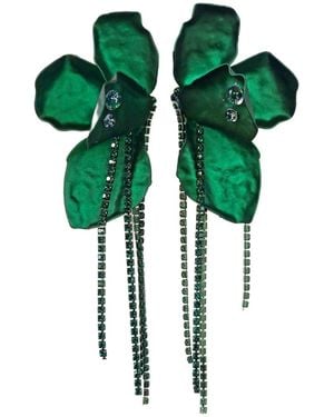Laura Daili Emerald Blossom Earrings - Green