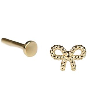 Melt'm Jewelry Dainty Bow Flat Back Earrings - Metallic