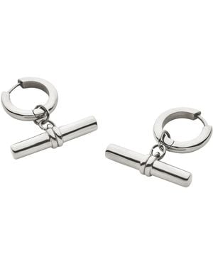 Bermuda Watch Company Maivelle Madison T-Bar Huggie Hoops - Metallic