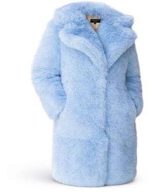 Harmonia Ny Powder Faux Fox Fur Coat By Dani Watanabe - Blue
