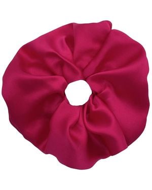 CREASE Fuchsia Silk Scrunchie - Red