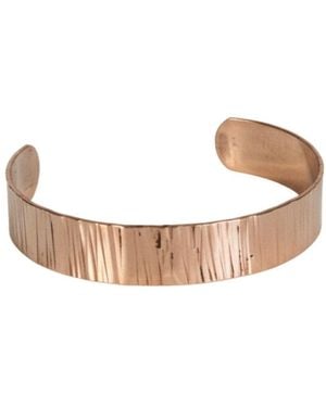Anatoliacraft Chunky Handmade Solid Copper Textured Cuff Bracelet - Metallic