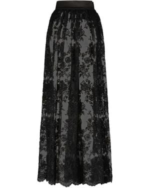 Monique Singh Embroidered Lace Skirt - Black