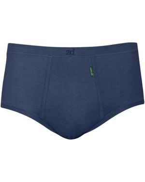 Zd - Zero Defects Senior Fly Front Briefs – Premium Egyptian Cotton Comfort - Blue