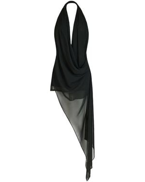 Avenue 8 Draped Open-Back Halter Neck Mini Dress - Black