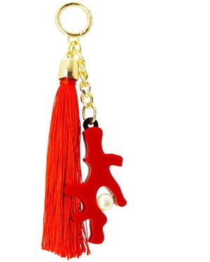 Gissa Bicalho Handmade Acrylic Keychain Coral - Red