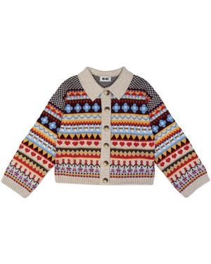 Gigi Knitwear Bee Garden Cardigan - Red