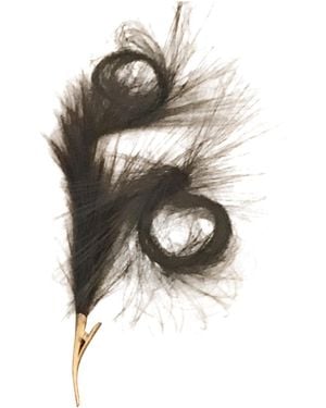 Romer Millinery Faux Feather Clip For Hair, Hats, & Turbans, Curled - Blue