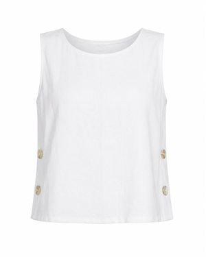 Mind Traveler Claudia Linen Top - White