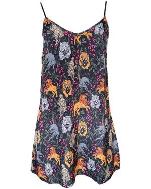 Any Old Iron Big Cats Short Dress - Blue